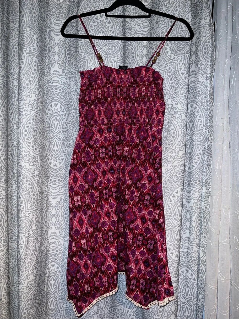 Faded Glory Pink and Plum Printed Smocked dress